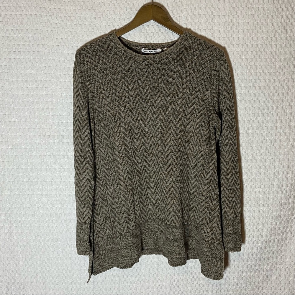 Eight Eight Eight chevron knit crew neck sweater women size L